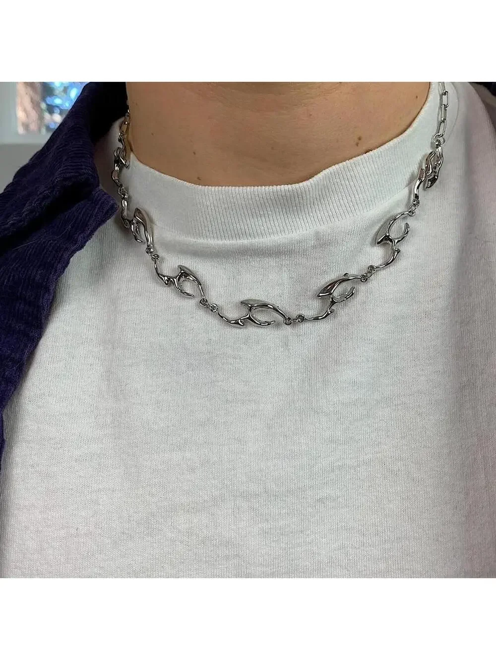 Vintage y2k opium punk skater style pendant necklace chain. 20 inches length